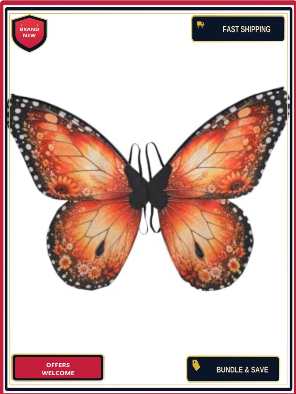 Double-Sided Organza Butterfly Wings Costume Fairy Cosplay Halloween